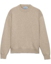 Prada - Gerippter Pullover Mit Triangel-Logo - Lyst