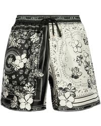 Amiri - Bandana Floral Silk Shorts - Lyst