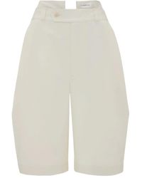 Victoria Beckham - Tab-Detail Knee-Length Shorts - Lyst