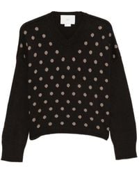 Vanisé - Polka-Dot V-Neck Sweater - Lyst