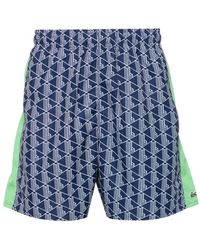 Lacoste - Monogram-print Drawstring Swim Shorts - Lyst