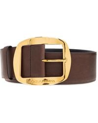 Dolce & Gabbana - Logo-Lettering Logo Leather Belt - Lyst