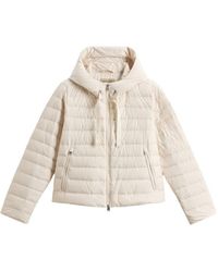Woolrich - Hooded Quilted Jacket - Lyst