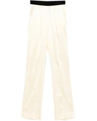 Tom Ford - Cream Banded Waist Straight-Leg Pants - Lyst