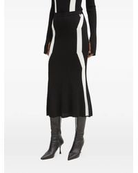 Patrizia Pepe - Ribbed Panel Midi Skirt - Lyst