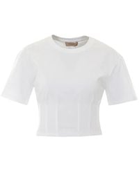 Twinset - T-Shirt À Détail De Bustier Et Col Ras Du Cou - Lyst