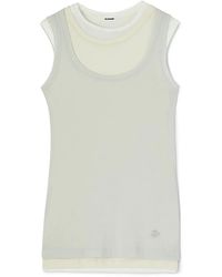 Jil Sander - Layered Smooth Cotton Tank Top - Lyst