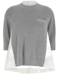 Sacai - Asymmetric Crew-Neck Sweater - Lyst