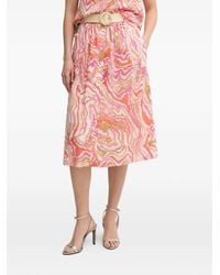 La Petite Francaise - Juliette Printed Buttoned Midi Skirt - Lyst