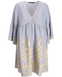 Greek Archaic Kori - Robe Volantée À Broderies - Lyst