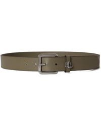Ralph Lauren - Logo-Plaque Leather Belt - Lyst
