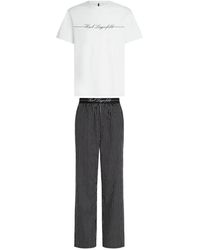 KARL LAGERFELD - Hotel Karl Striped Pajama Set - Lyst