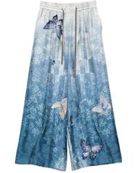 Pierre Louis Mascia - Butterfly-Print Silk Palazzo Pants - Lyst