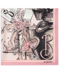 Burberry - Foulard Etched Knight En Soie - Lyst