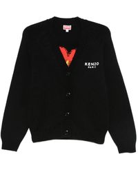 KENZO - Boke Flower Logo-Embroidered Button Cardigan - Lyst