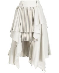 Sacai - Asymmetric Layered Pleated Skirt - Lyst