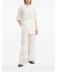 Gestuz - Blouse Met Geborduurde Ringlets En Korte Mouwen - Lyst