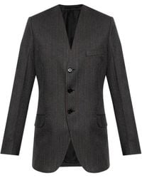 Jil Sander - Pinstriped Collarless Fitted Blazer - Lyst
