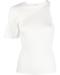 Courreges - Asymmetric Ribbed-knit Top - Lyst