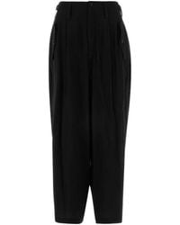 Y's Yohji Yamamoto - Pleated Wide-Leg Trousers - Lyst
