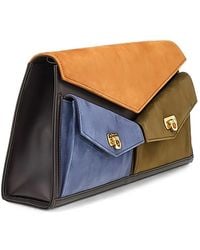 Ferragamo - Gancini Panelled Clutch Bag - Lyst