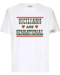 Dolce & Gabbana - T-Shirt En Coton À Imprimé Graphique - Lyst