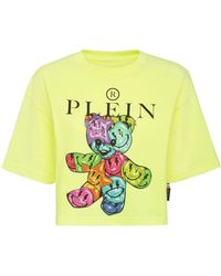 Philipp Plein - Cropped-T-Shirt mit Smiley-Print - Lyst