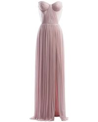 IMROSKA - Sweet 18 Strapless Draped Maxi Gown Dress - Lyst