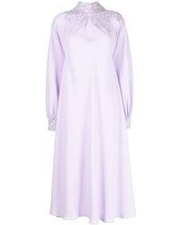 Saiid Kobeisy - Embroidered High-Neck Midi Dress - Lyst