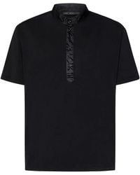 Low Brand - Band-Collar Short-Sleeve Polo Shirt - Lyst