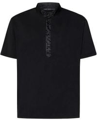 Low Brand - Band-Collar Short-Sleeve Polo Shirt - Lyst