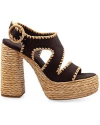 Paloma Barceló - Wanda Whipstitch-Trim Heeled Sandals - Lyst