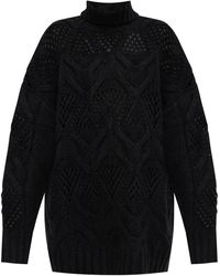 Sportmax - Diamond-Knit Maxi Jumper - Lyst