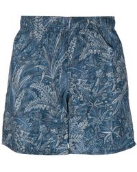 A.P.C. - Graphic-print Elasticated-waistband Shorts - Lyst