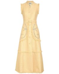 Huishan Zhang - Crystal-Embellished Tweed Midi Dress - Lyst