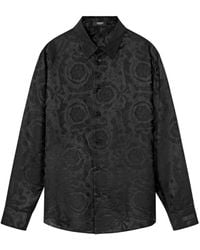 Versace - Camisa De Corte Estándar De Seda Jacquard - Lyst