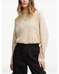 Guess - High-Neck Logo-Plaque Sweatshirt - Lyst