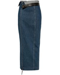 Paris Georgia Basics - Jo Maxi Denim Skirt - Lyst