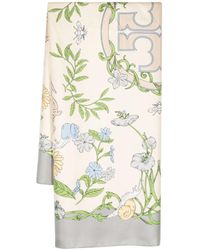 Tory Burch - Double T Illustration-print Scarf - Lyst