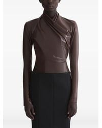 Mugler - Draped Long-Sleeved Bodysuit - Lyst