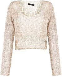 Voz - Cropped Loose-Knit Jumper - Lyst