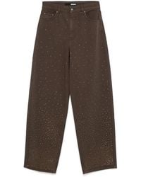 ROTATE BIRGER CHRISTENSEN - Vaqueros anchos con aplique de strass - Lyst