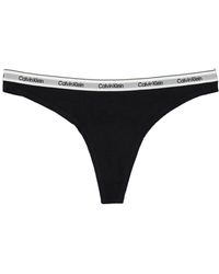 Calvin Klein - Logo-waistband Mid-rise Thong - Lyst