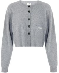Elisabetta Franchi - Raglan-Sleeve Cropped Cardigan - Lyst