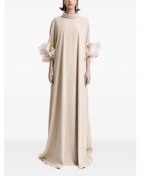 Gemy Maalouf - Ruffled-Cuff Mock-Neck Maxi Dress - Lyst