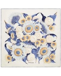 Ferragamo - Sunflower-Print Silk Scarf - Lyst