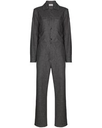 Moncler Long-sleeve Wool Jumpsuit - Grey
