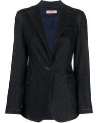 Twinset - Single-Breasted Cotton-Blend Blazer - Lyst