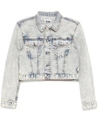 Izzue - Cropped Denim Jacket - Lyst
