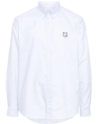 Maison Kitsuné - Logo-Appliqué Cotton Shirt - Lyst